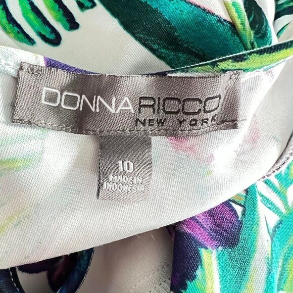 Donna Ricco Multi-Color Floral Sleeveless Dress Size 10 - Picture 5 of 5